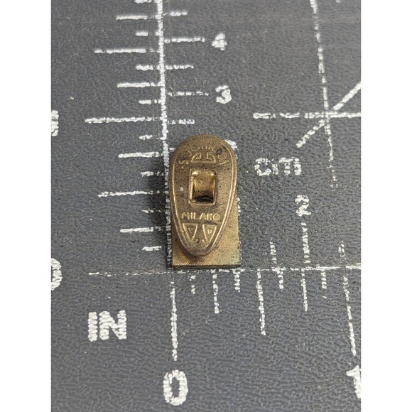 VTG Fiat Italian Automobile Red Gold Tone Enamel Lapel Button Hole Badge Milano - Picture 4 of 8